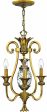 13 W Plantation 3-Light Chandelier Burnished Brass Sale