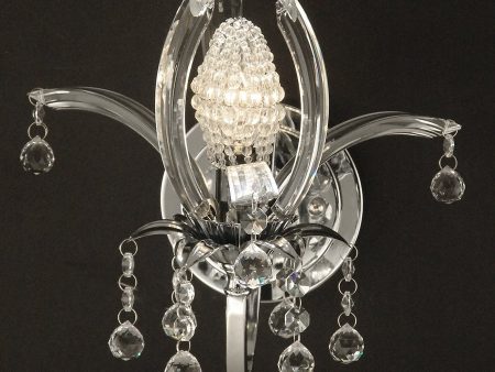 10 W 1-Light Glass Wall Sconce Polished Chrome Discount