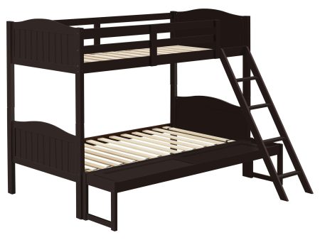 Arlo Twin Over Full Bunk Bed with Ladder Espresso Cheap