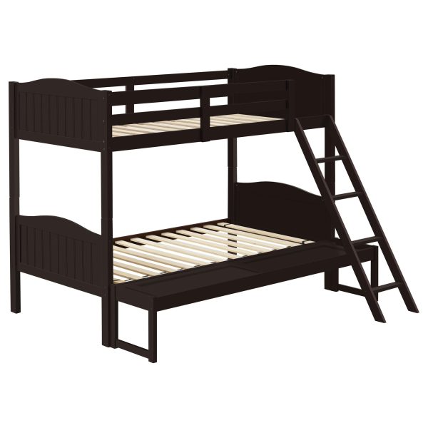 Arlo Twin Over Full Bunk Bed with Ladder Espresso Cheap