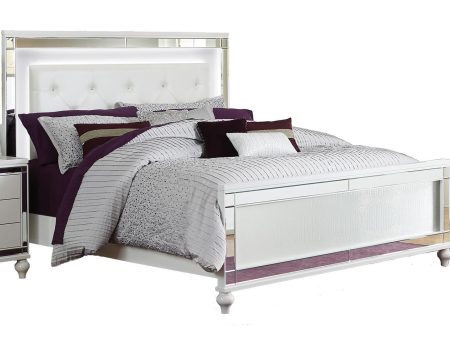 Alonza Queen LED Panel Bed 1845LED-1 Sale