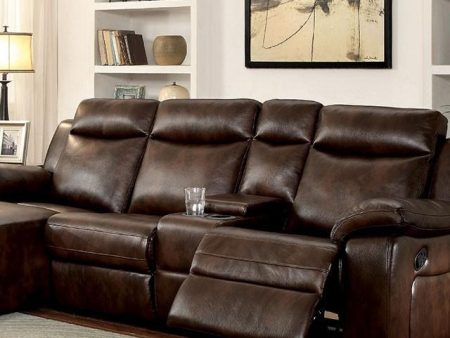 Hardy Brown Sectional w  Console, Brown Online