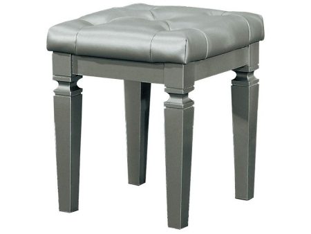 Allura Vanity Stool in Silver 1916-14 Supply