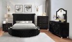 SANSOM E.King Bed, Black Fashion