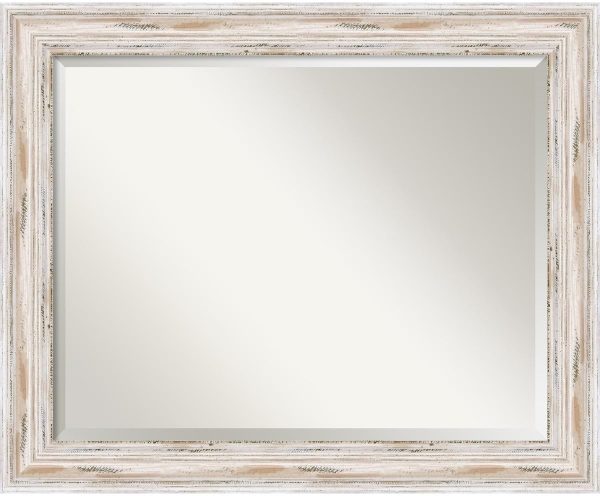 27 H x 33 W Alexandria Mirror Whitewash For Cheap