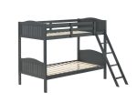 Arlo Twin Over Twin Bunk Bed with Ladder Grey Cheap