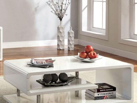 Ninove I White Chrome Coffee Table Discount