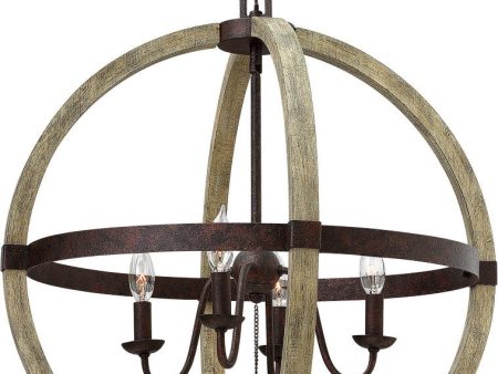 24 W Middlefield 4-Light Chandelier Iron Rust Hot on Sale