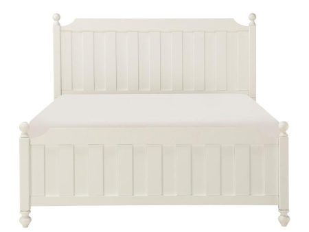 Wellsummer Full Panel Bed in White 1803WF-1* For Sale