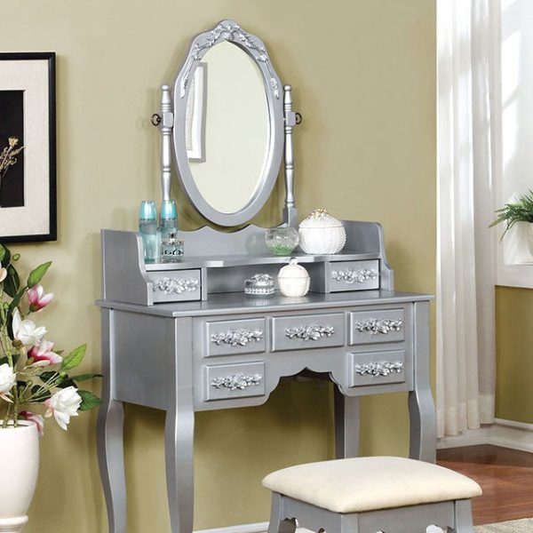 Harriet Silver Vanity w  Stool Online