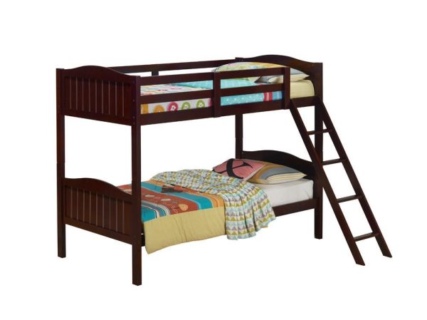 Arlo Twin Over Twin Bunk Bed with Ladder Espresso Online