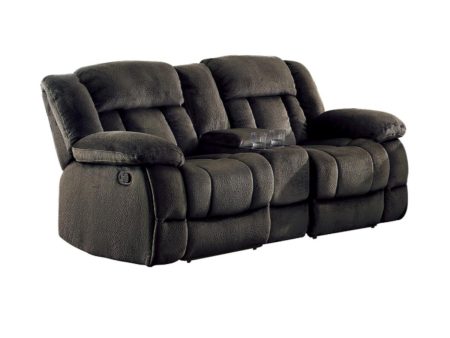 Laurelton Double Glider Reclining Loveseat w  Center Console in Chocolate 9636-2 Sale