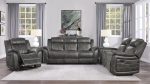 Centeroak Double Reclining Sofa in Gray 9479BRG-3 Discount