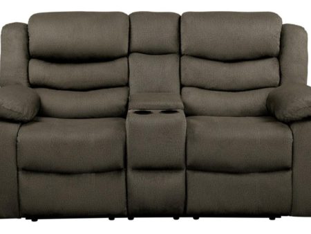 Discus Double Reclining Loveseat in Brown 9526BR-2 Discount