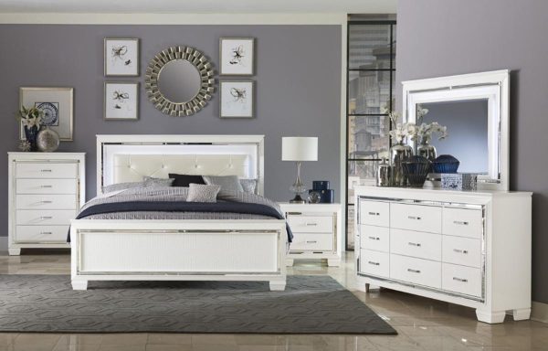 Allura Queen Panel Bed in White 1916W-1* Online