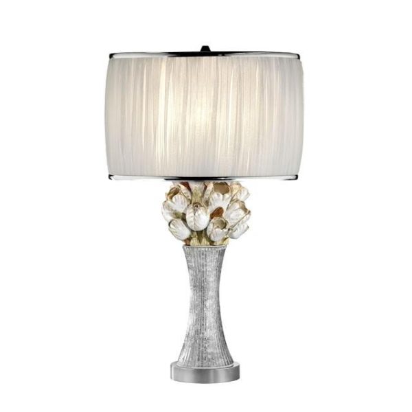 Simone White Silver Table Lamp on Sale