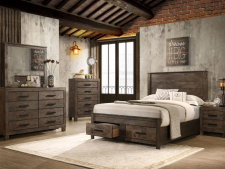 Woodmont 5-piece Queen Platform Bedroom Set Rustic Golden Brown Online Hot Sale