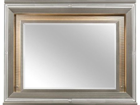 Tamsin Mirror in Silver Grey Metallic 1616-6 Fashion