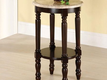 Santa Clarita Dark Cherry Ivory Round Stand For Discount