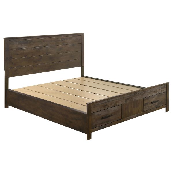 Woodmont California King Storage Bed Rustic Golden Brown Discount