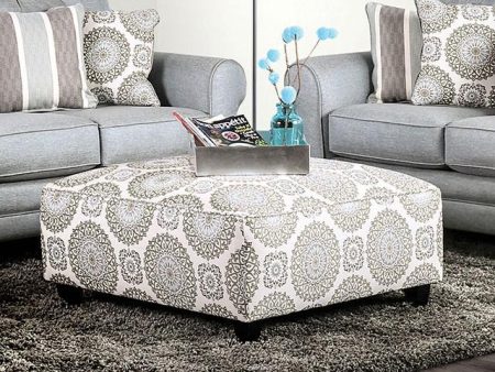 Misty Ivory Pattern Ottoman Online Sale