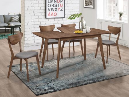 Alfredo 5-Piece Dining Room Set Natural Walnut and Grey Discount