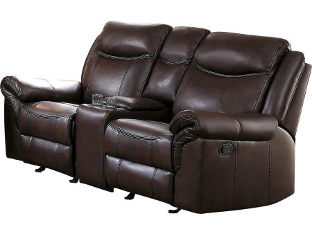 Aram Double Glider Reclining Loveseat in Brown 8206BRW-2 Sale