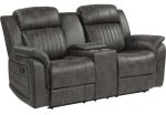 Centeroak Double Reclining Loveseat in Gray 9479BRG-2 For Cheap