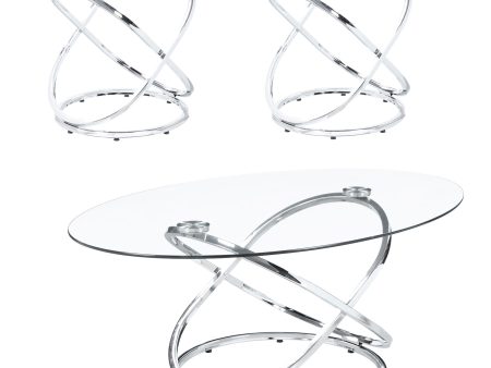 Warren 3-piece Occasional Set Chrome and Clear Supply