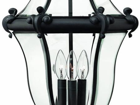 22 H San Clemente 3-Light Large Outdoor Post Lantern Museum Black Discount