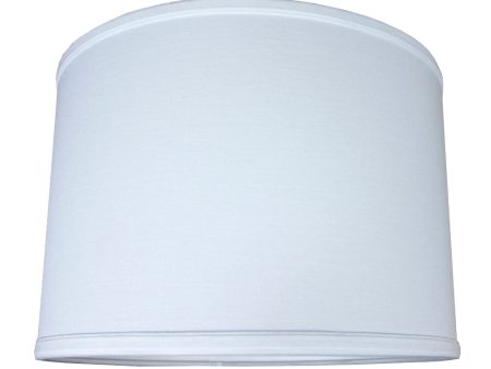 14 W x 10 H Drum Lamp Shade Premium White Linen Online Sale