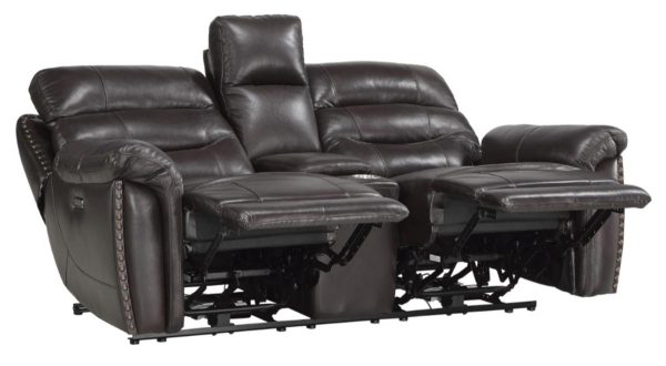 Lance Power Double Reclining Loveseat with Power Headrests in Brown 9527BRW-2PWH Fashion