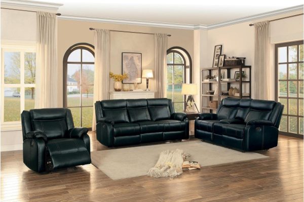 Jude Double Glider Recliner Loveseat in Black 8201BLK-2 Hot on Sale