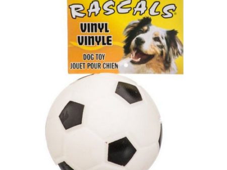 Rascals Vinyl Soccer Ball for Dogs - White 3  Diameter by Coastal Pet Fashion