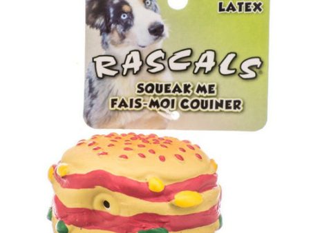 Rascals Latex Hamburger Dog Toy 2.5  Diameter by Coastal Pet For Discount