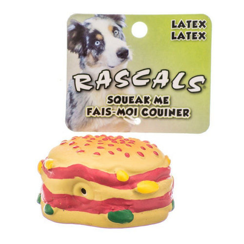 Rascals Latex Hamburger Dog Toy 2.5  Diameter by Coastal Pet For Discount