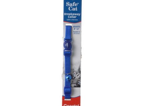 Safe Cat Nylon Adjustable Breakaway Collar - Blue 8 -12  Neck by Coastal Pet Online Sale