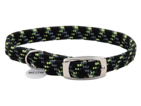 Elastacat Reflective Safety Collar with Charm Black Green Small (Neck: 8-10 ) by Coastal Pet Hot on Sale