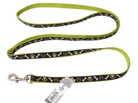 Pet Attire Ribbon Brown Paws & Bones Nylon Dog Leash 6  Long x 5 8  Wide by Coastal Pet Online