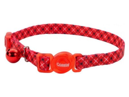 Safe Cat Breakaway Collar White Red Plaid 12 L x 3 8 W by Coastal Pet Online